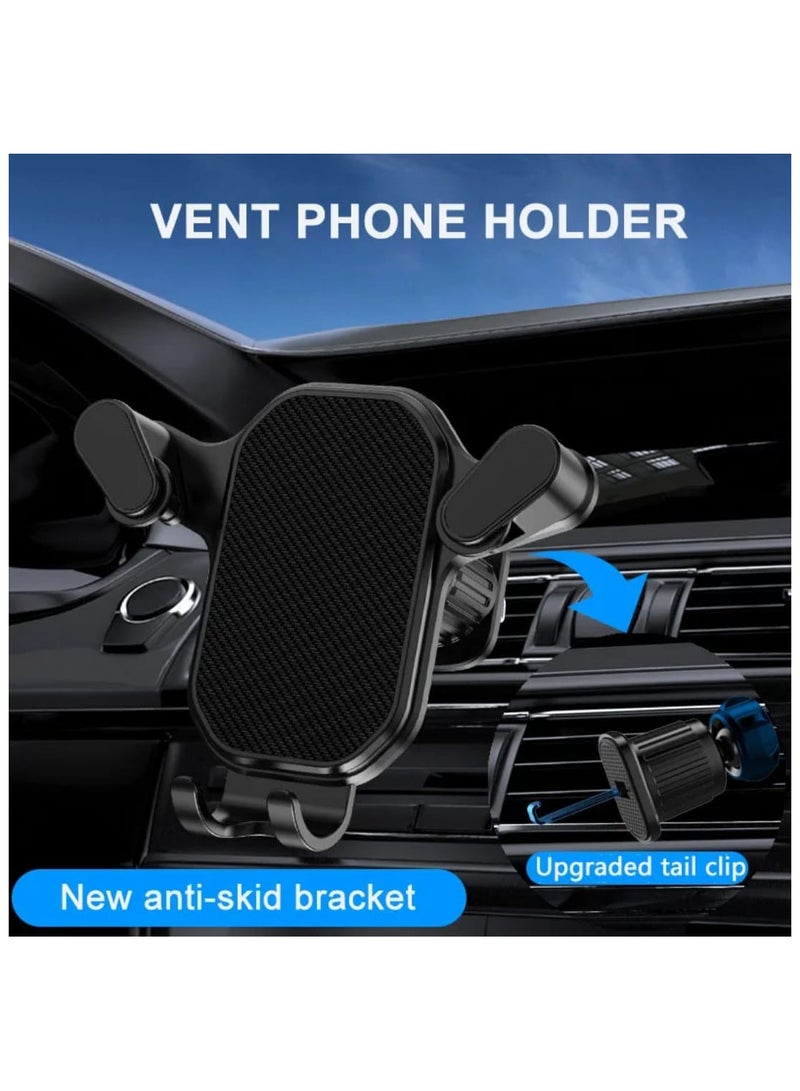 فونينج حامل هاتف خلوي مطور بفتحة تهوية للسيارة بدون استخدام اليدين لجميع الهواتف المحمولة، دوران 360 درجة، تحكم بزر واحد، تصميم صامت، ثابت ومتين. متوافق مع الأجهزة المحمولة مقاس 4.7-7.2 بوصة. منفذ الهواء، وسادة السيليكون، الملمس الجيد، حماية أفضل للهاتف المحمول. - Image 2