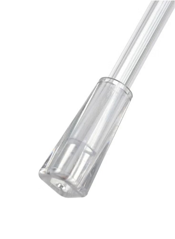 إيليلي 4 قطع 17 بوصة عصا ستائر عمودية قطع غيار مع خطاف ومقبض بلاستيكي شفاف لفتح الستارة عصا ستائر نافذة طويلة قضيب إمالة - Image 5