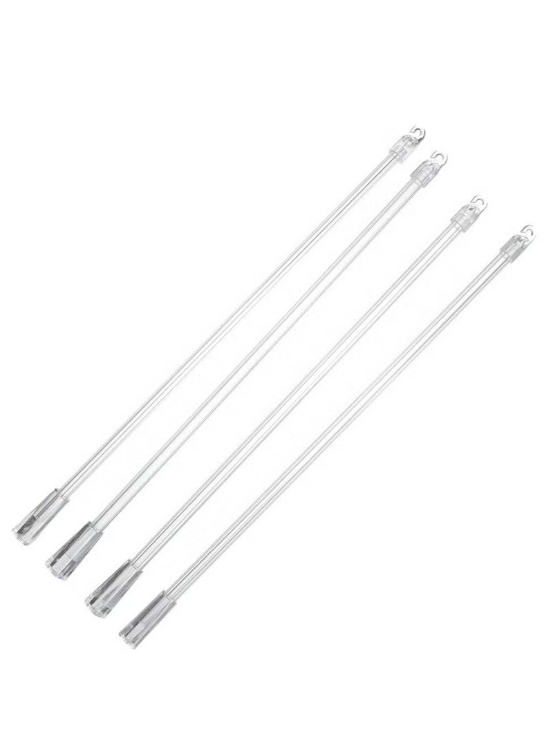 إيليلي 4 قطع 17 بوصة عصا ستائر عمودية قطع غيار مع خطاف ومقبض بلاستيكي شفاف لفتح الستارة عصا ستائر نافذة طويلة قضيب إمالة - Image 2