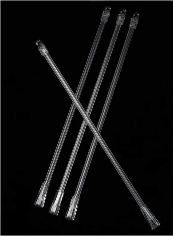 إيليلي 4 قطع 17 بوصة عصا ستائر عمودية قطع غيار مع خطاف ومقبض بلاستيكي شفاف لفتح الستارة عصا ستائر نافذة طويلة قضيب إمالة - Image 4