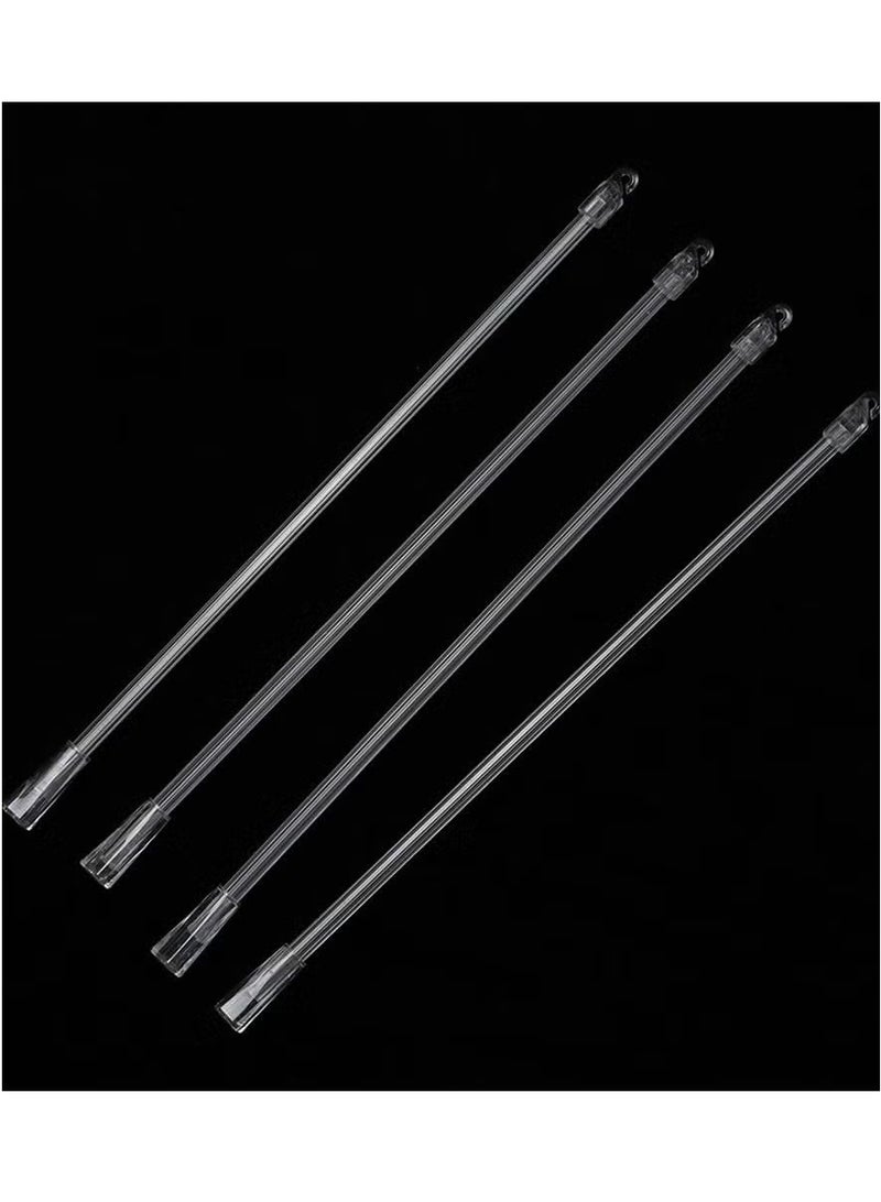 إيليلي 4 قطع 17 بوصة عصا ستائر عمودية قطع غيار مع خطاف ومقبض بلاستيكي شفاف لفتح الستارة عصا ستائر نافذة طويلة قضيب إمالة - Image 3