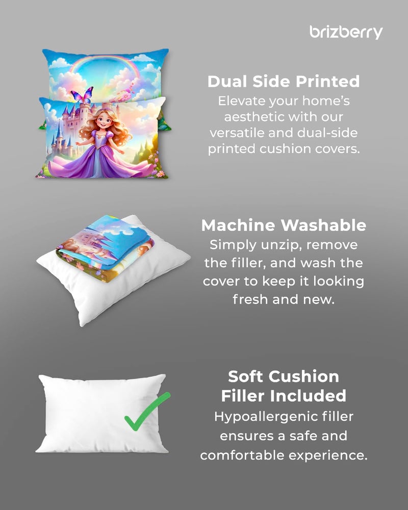 Brizberry ® Kids Pillow Cushion with Super Soft Fabric | Animal & Cartoon Prints | 12x18 inches (Design 13) - Image 3