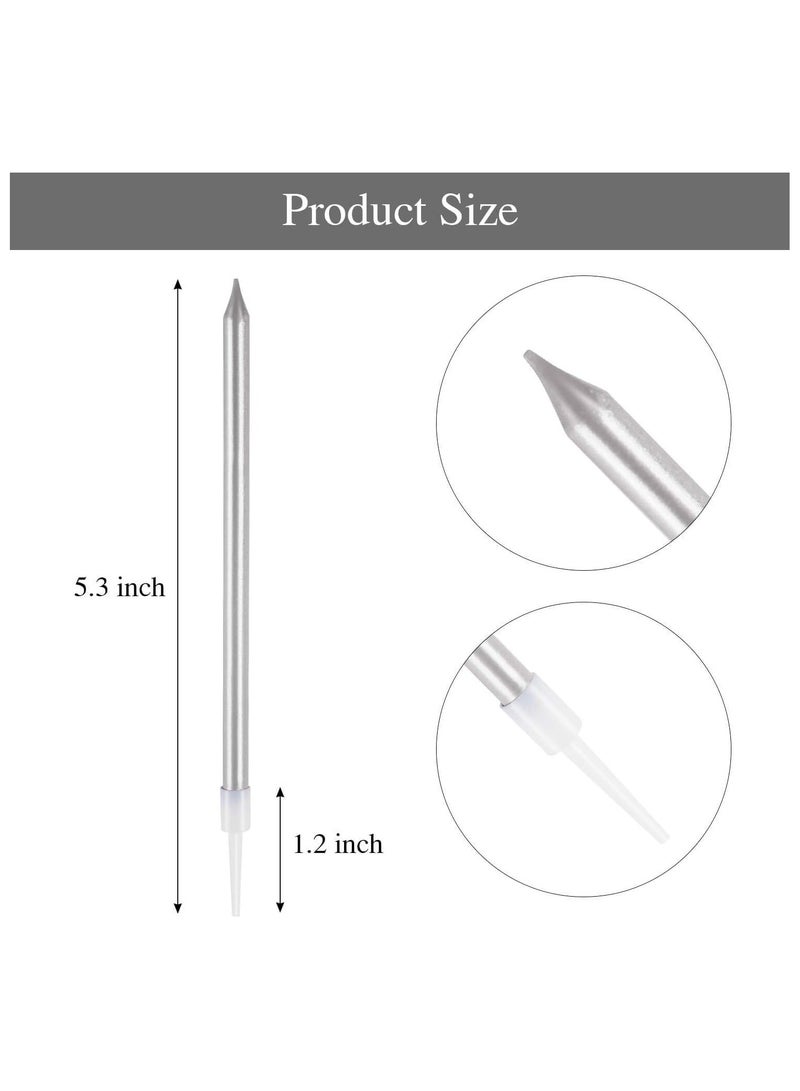 12 مجموعة شموع عيد الميلاد مجموعة شموع عيد الميلاد الكهربائية طقم شموع عيد ميلاد طويلة ورفيعة رقيقة طويلة تحترق ببطء لأعياد الميلاد، الزفاف، زينة حفلات الحظ - Image 2