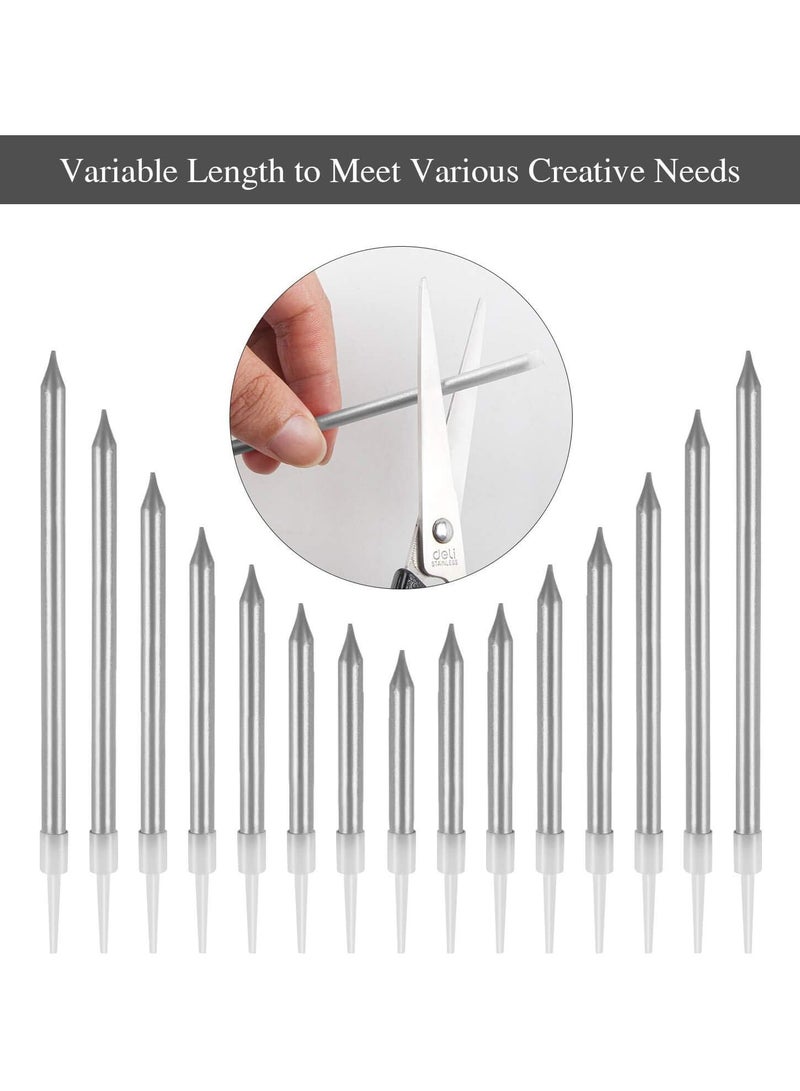 12 مجموعة شموع عيد الميلاد مجموعة شموع عيد الميلاد الكهربائية طقم شموع عيد ميلاد طويلة ورفيعة رقيقة طويلة تحترق ببطء لأعياد الميلاد، الزفاف، زينة حفلات الحظ - Image 3