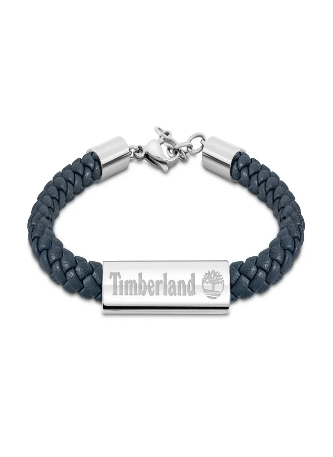 Timberland Timberland Baxter Lake Navy Leather Bracelet For Men With Lobster Claw-TDAGB0001806