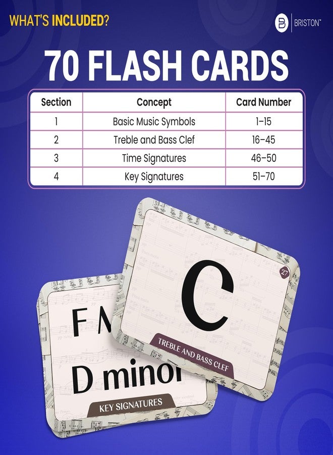 بريستون بطاقات تعليمية للمبتدئين في موسيقيي بريستون - 70 بطاقة تعليمية - النوتات الأولى، التدوين الأساسي، مفاتيح الإشارة والنوتات - بطاقات تعليمية للأطفال في مجال الموسيقى والفرق الموسيقية - أداة تعليمية للمعلمين أو الطلاب في المنزل لدراسة الفنون - Image 4