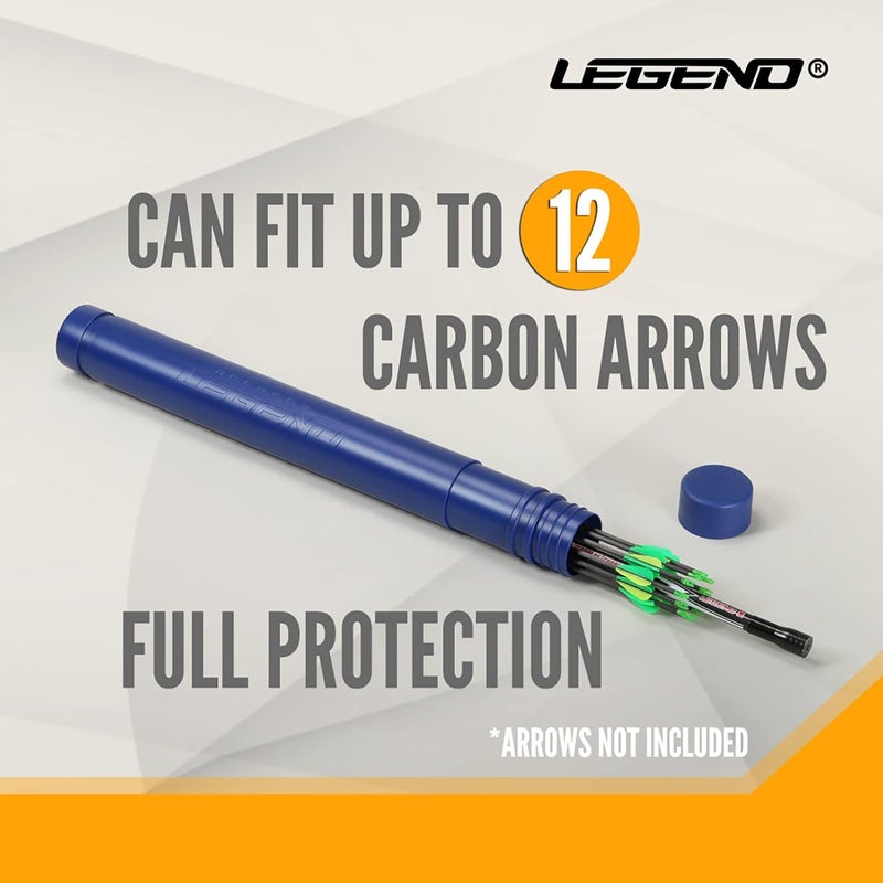 Legend Arrow Tube Case - Adjustable Holder for Hunting, Target Shooting - Extendable Design - Protective EVA Foam Separators Included - Archery Storage for 12 Carbon Arrows - Image 3