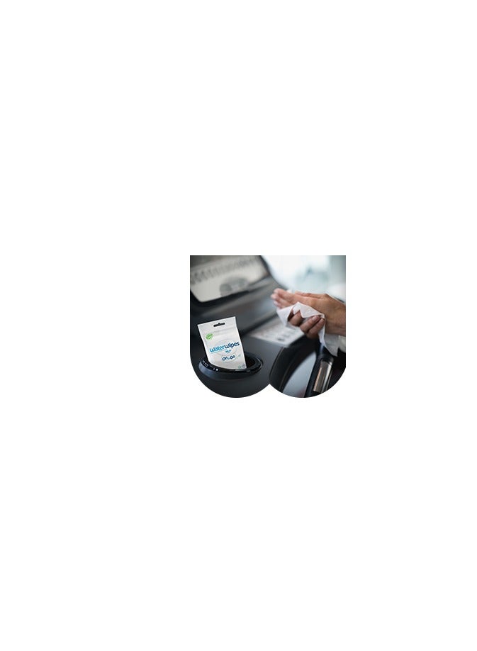 ووتر وايبس مناديل خالية من البلاستيك للاستخدام أثناء التنقل، 99.9% ماء، بدون رائحة، لطيفة على البشرة، 10 مناديل مبللة - Image 3