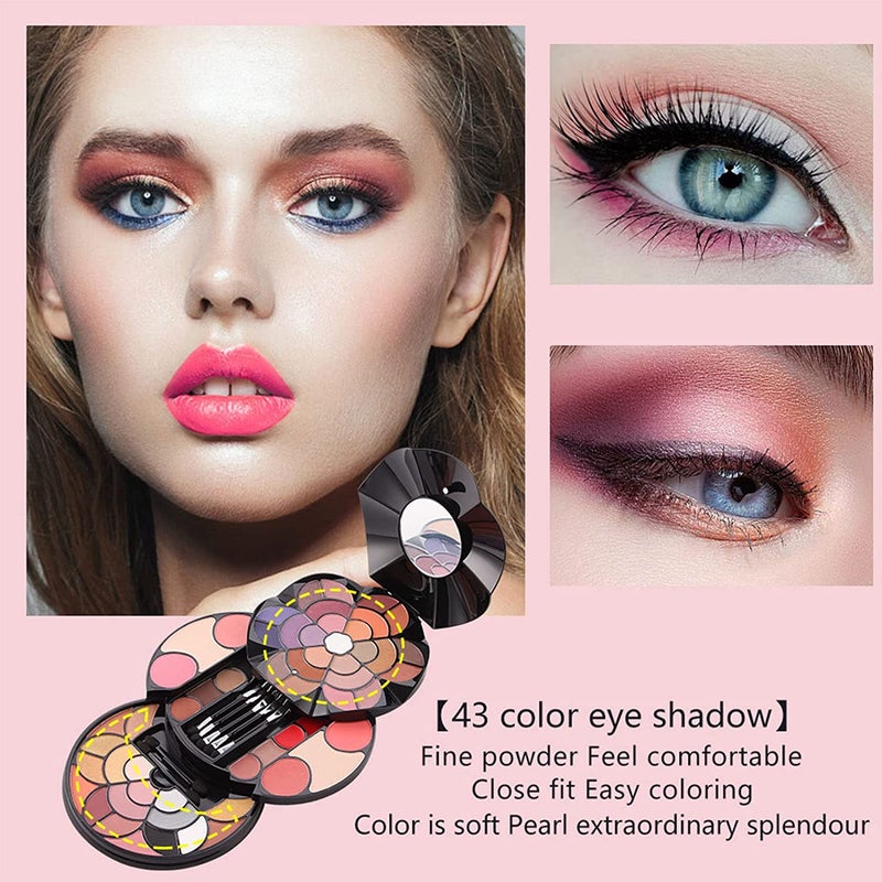 64 Color All In One Makeup Gift Set Kit,A Complete Cosmetic Makeup Case That is Easy to Carry, Round Makeup Combination Tray，Reusable Cosmetic Set, A Good Choice for Gifting - Image 4