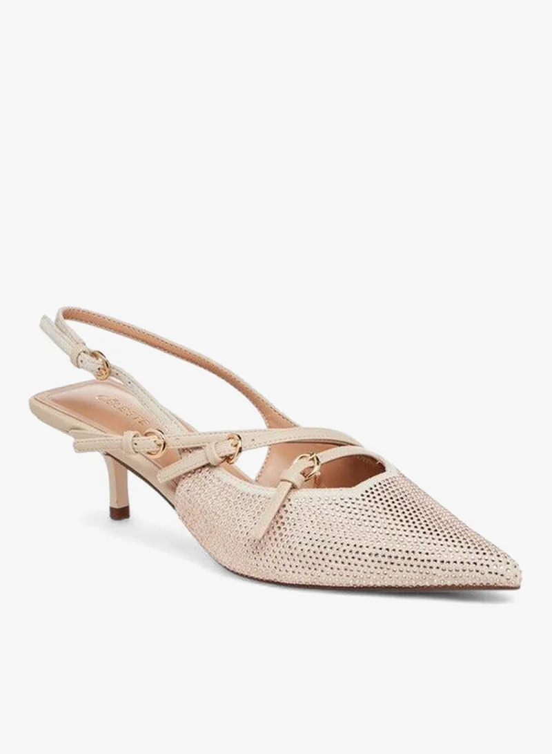 Celeste BEIGE Women Embellished Pointed Toe Shoes for Women | Best Price UAE