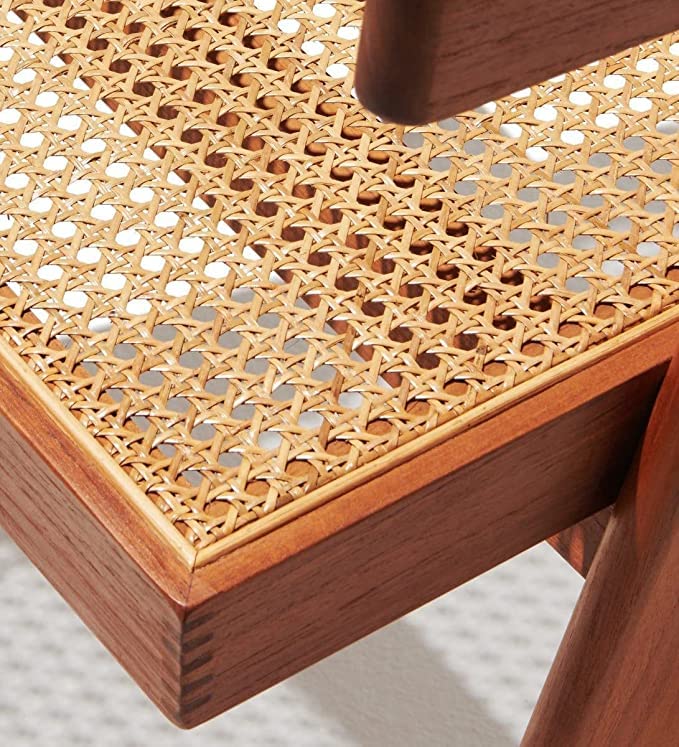 AJ سجادة هندسية من قش القصب المنسوج بألوان وأحجام متعددة (18 × 18، بني طبيعي) - Image 3