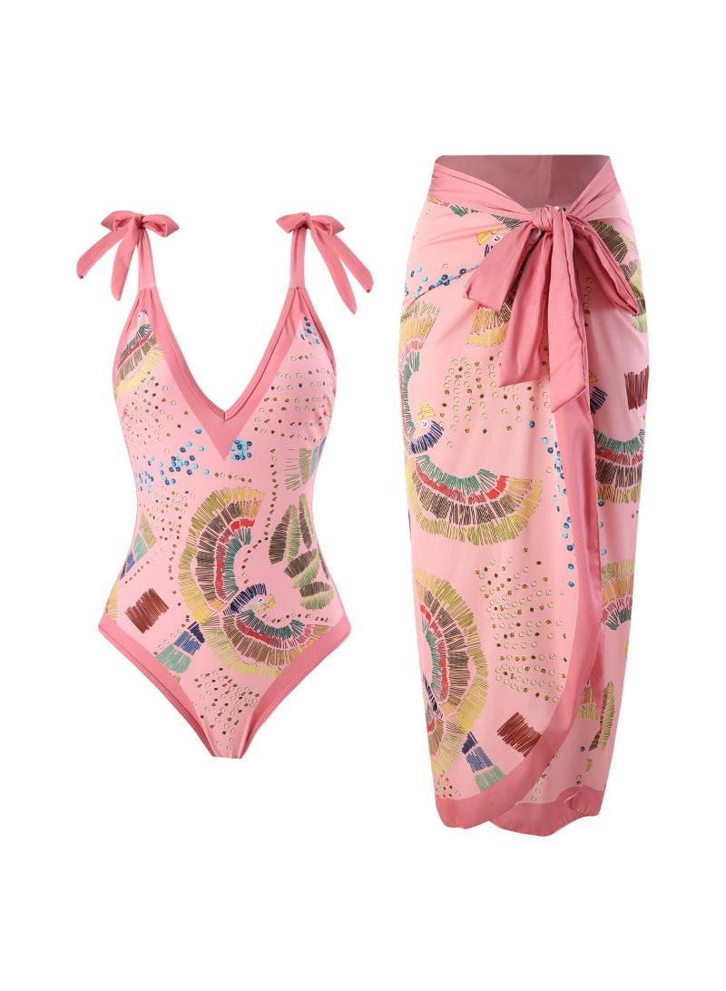 general Women's 2-Piece Swimsuit Chiffon Skirt Style Swimsuit Fashionable Swimsuit Birthday Gift Swimsuit Party Best Gift - Image 1