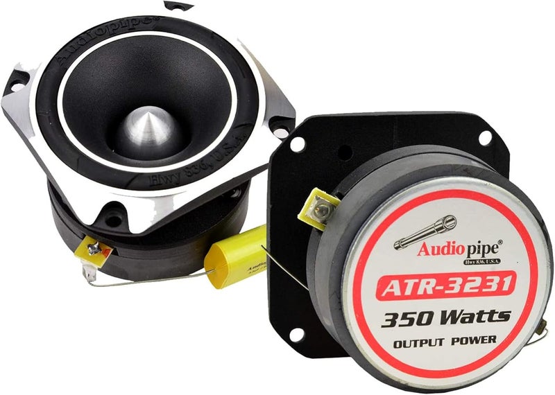 Audiopipe 1 Pair 350 Watts 1" Chrome Super Titanium Tweeter Heavy Duty Car - Image 1