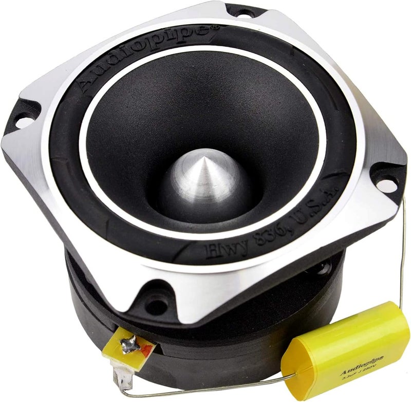 Audiopipe 1 Pair 350 Watts 1" Chrome Super Titanium Tweeter Heavy Duty Car - Image 2