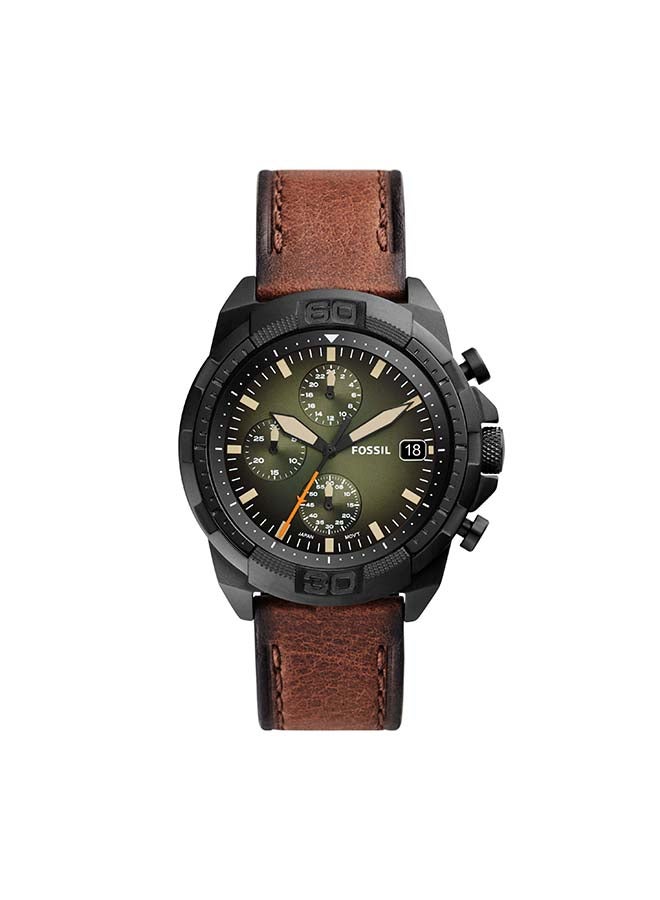 FOSSIL Men Chronograph Leather Wrist Watch FS5856 - Image 1