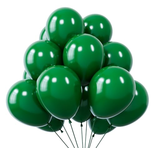 KBZVNAF Dark Green Latex Party Balloons - 50 Pack 12 inch Green Helium Balloons for Baby Shower Birthday Summer Jungle Theme Party Decorations - Image 2