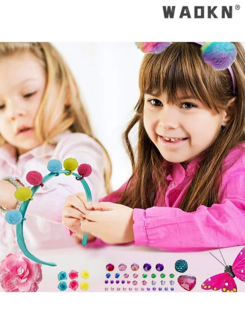 WAOKN Headband Making Kit, DIY Headband Making Kit for Girls,Arts and Crafts for Kids Ages 5+,Girls Hair Accessories for Kids, Fashion Crafts Set for Girls，Fashion Girls Hair Accessories Making Set | That Allows Girls to Make Their Own Unique DIY Flower Hair Accessories - Image 5