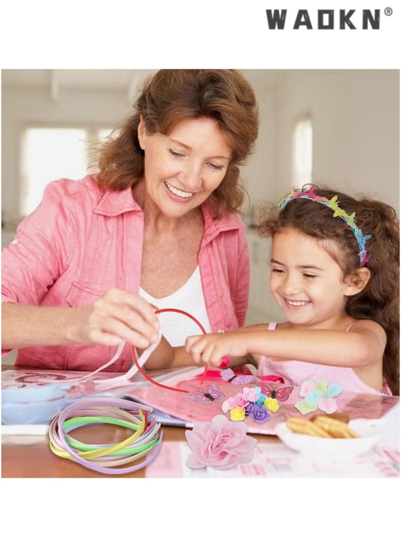 WAOKN Headband Making Kit, DIY Headband Making Kit for Girls,Arts and Crafts for Kids Ages 5+,Girls Hair Accessories for Kids, Fashion Crafts Set for Girls，Fashion Girls Hair Accessories Making Set | That Allows Girls to Make Their Own Unique DIY Flower Hair Accessories - Image 4