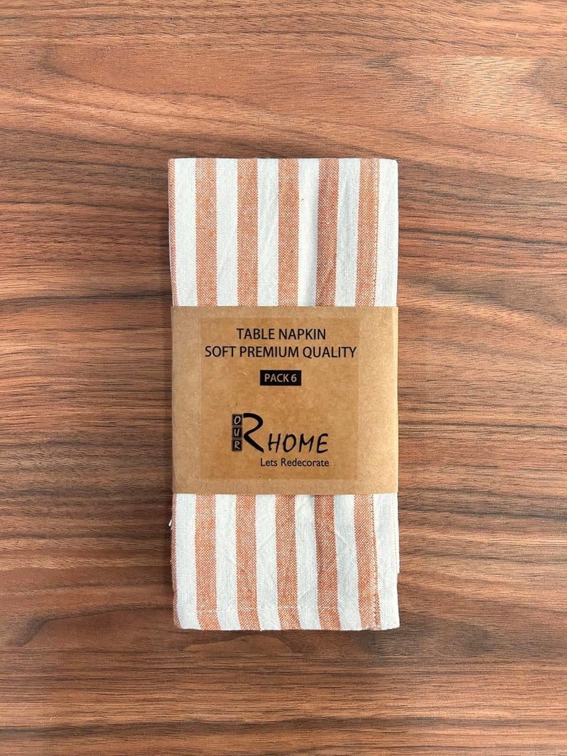 R home R home Candy Striped 100 Cotton Table Napkins Absorbent Durable Vibrant Colors Perfect for Dining Special Occasions Set of 616 X 16 6 RED White 