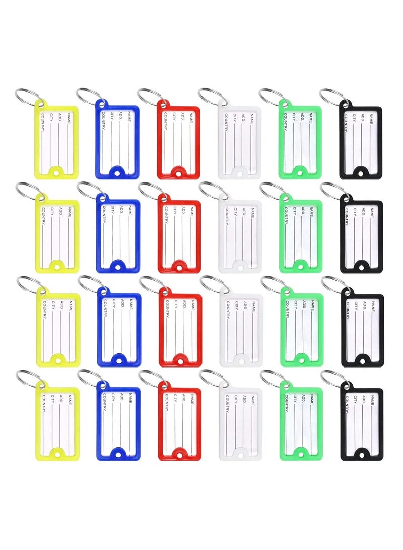 150 Plastic Key Tags with Label Windows in 6 Colors Ideal for Home Office Travel Organization - Image 1