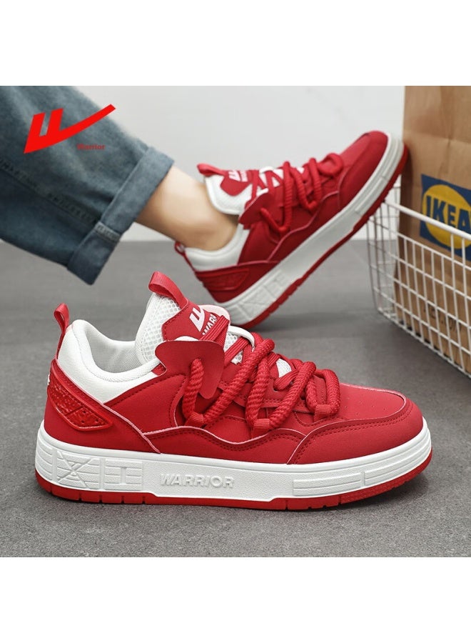 Pull Back Huili Men's Shoes, Breathable Sneakers, Fashionable Versatile Thick-soled Heightening Loafers, Men's Sports Casual Shoes, Red, Size 42 - Image 3