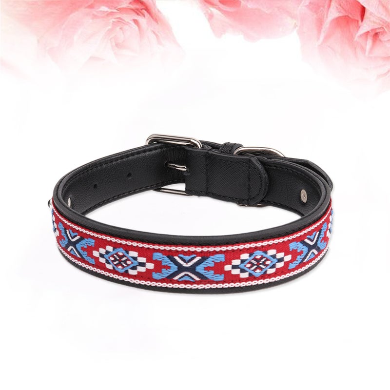 1pc 2.0*40cm Pet Collar Folk-custom Leather Pet Dog Puppy Collar For Pet Dogs - Image 1