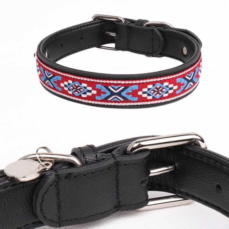 1pc 2.0*40cm Pet Collar Folk-custom Leather Pet Dog Puppy Collar For Pet Dogs - Image 4