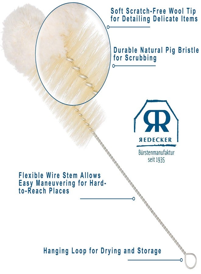 Redecker Natural Pig Bristle and Cotton Cleaning Brush, 12-5/8-Inches - Image 4