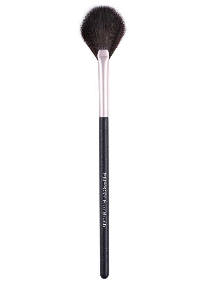 ENERGY Fan Brush Professional Blush Brush Soft Vegan Synthetic Makeup Brush for Face Highlighting,Buffing and Blending with Powder Cream Cosmetics Blusher Highlighter Applicator - Image 1