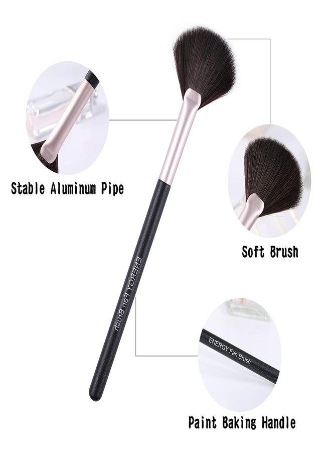 ENERGY Fan Brush Professional Blush Brush Soft Vegan Synthetic Makeup Brush for Face Highlighting,Buffing and Blending with Powder Cream Cosmetics Blusher Highlighter Applicator - Image 4