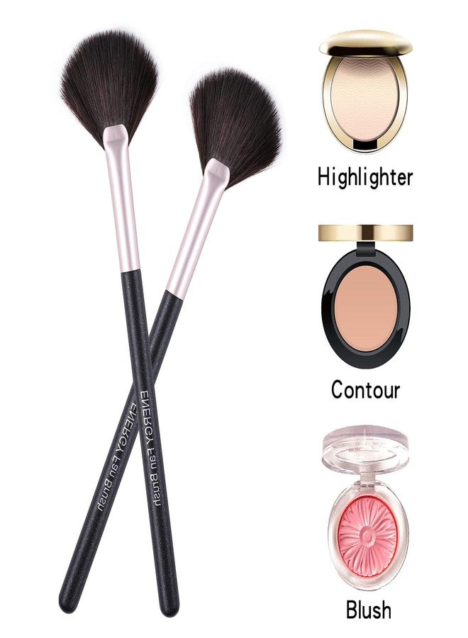 ENERGY Fan Brush Professional Blush Brush Soft Vegan Synthetic Makeup Brush for Face Highlighting,Buffing and Blending with Powder Cream Cosmetics Blusher Highlighter Applicator - Image 5