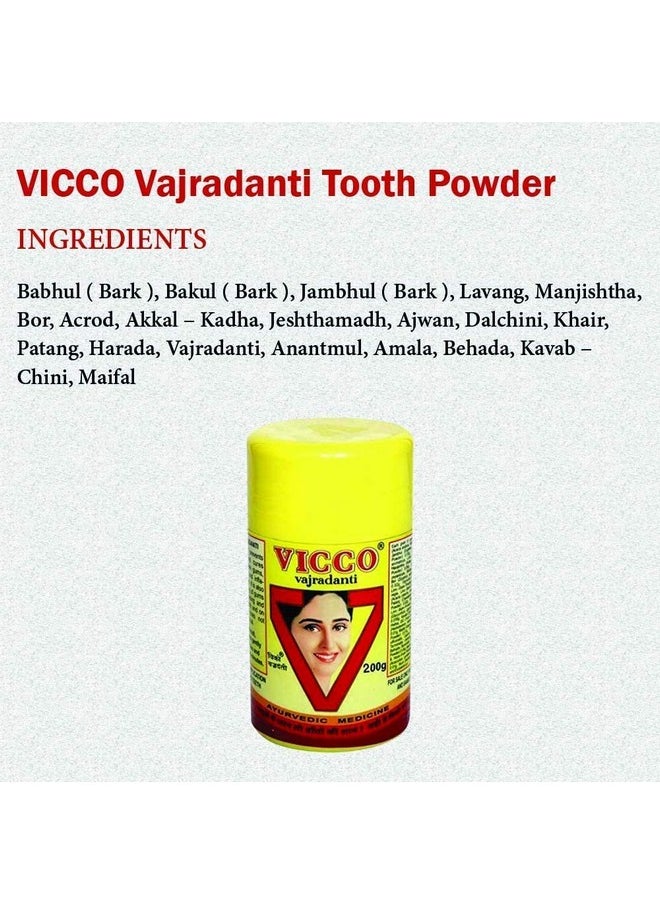 VICCO Icco Vajradanti Tooth Powder 200 Gram  - Image 4