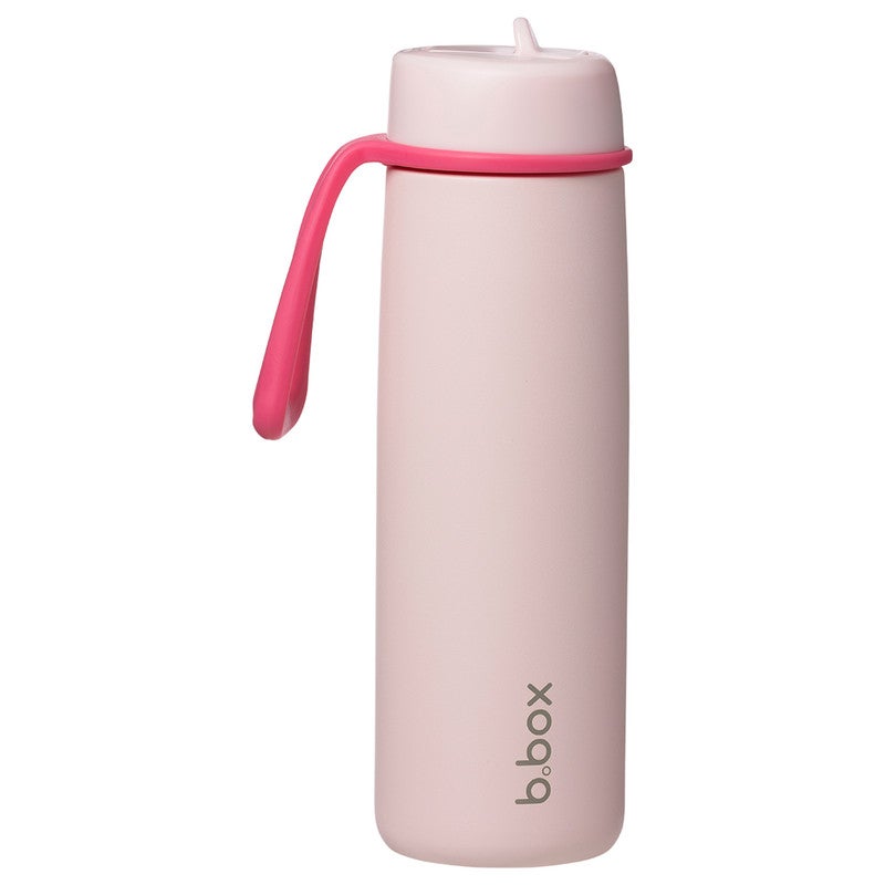 B.Box Insulated Flip Top Water Bottle with Straw | Stainless Steel | Leakproof & Cup Holder Friendly | BPA-Free | Keeps Drinks Cold up to 44 Hours | 690ml (23.3 fl oz)-Pink Paradise - Image 1