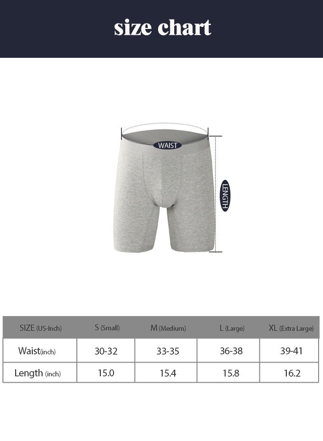 Men's 5-Pack Boxer Briefs - Mid-Rise, Anti-Chafing Stretch Cotton, Breathable Athletic Underwear in Assorted Colors (Black/Gray/Light Grey) - Available in L - Image 4