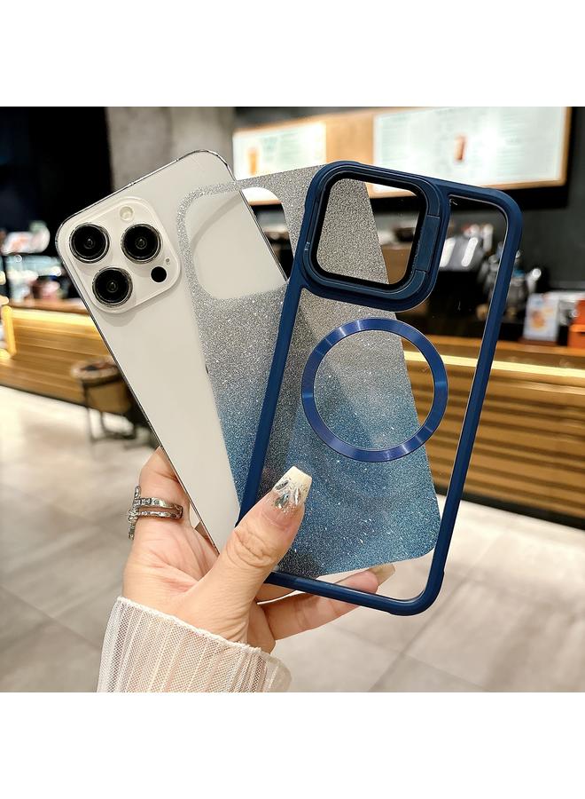اس-توب جراب هاتف iPhone 15 من Magsafe مصنوع من مادة TPU الهجينة المصنوعة من الأكريليك بلون متدرج وبريق حبيبات الأقراص المضغوطة - Image 3