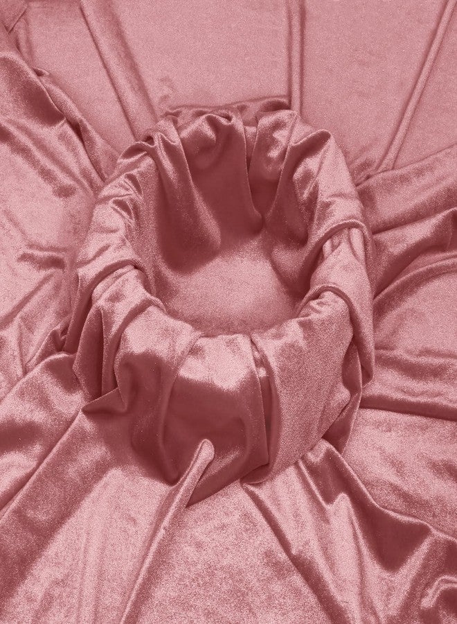 KKJIAF Dusty Rose Stretch Velvet Fabric 60 Inch Wide, 1 Yard Soft Stretchy Fabric for Sewing Clothes, Apparel, Costume, Crafts - 90% Polyester 10% Spandex - Image 2