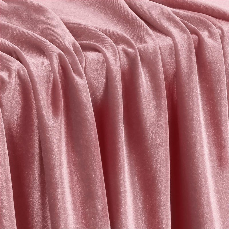 KKJIAF Dusty Rose Stretch Velvet Fabric 60 Inch Wide, 1 Yard Soft Stretchy Fabric for Sewing Clothes, Apparel, Costume, Crafts - 90% Polyester 10% Spandex - Image 1