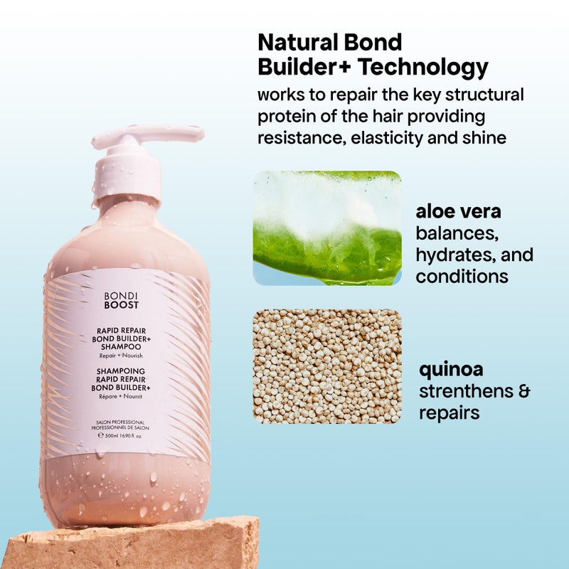 BONDIBOOST Rapid Repair Bond Builder + Shampoo for Damaged Hair [10.14 fl oz], Strengthening Formula for Restoring + Rebuilding Hair, Deep Conditioning + Nourishing Treatment for Healthier Results - Image 4
