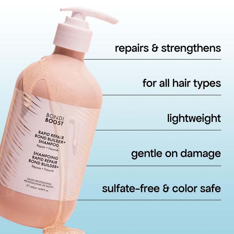 BONDIBOOST Rapid Repair Bond Builder + Shampoo for Damaged Hair [10.14 fl oz], Strengthening Formula for Restoring + Rebuilding Hair, Deep Conditioning + Nourishing Treatment for Healthier Results - Image 2