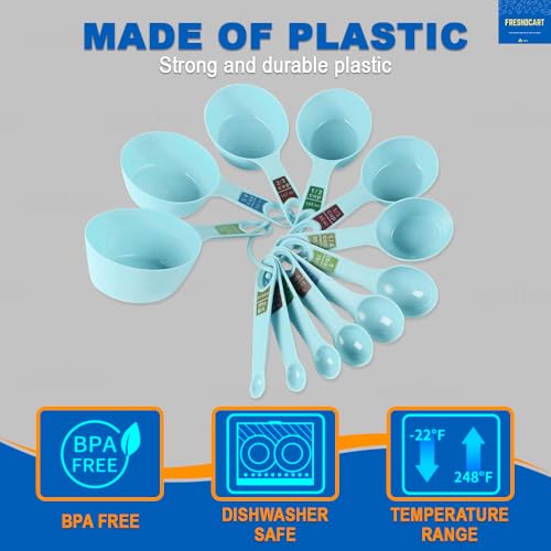 Freshdcart Measuring Cups and Spoons Set | Plastic Measuring Combo Set with Ring | Kitchen Baking & Cooking Tools - Image 4