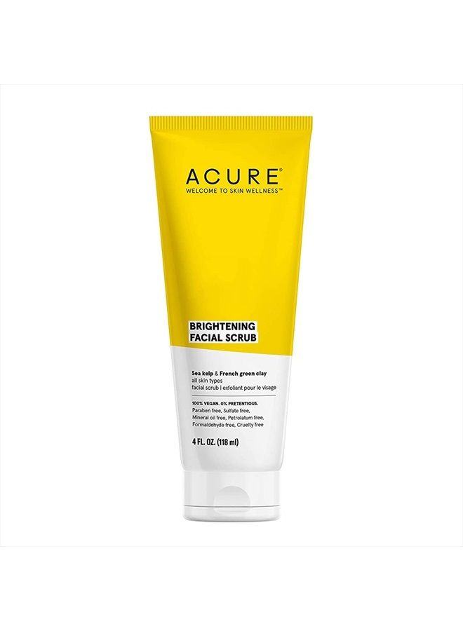 Acure مقشر الوجه المفتح - 4 أونصة سائلة - لجميع أنواع البشرة، عشب البحر والطين الأخضر الفرنسي - ينعم ويزيل السموم وينظف البشرة - Image 1