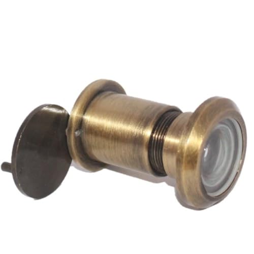 RiseOm Brass Door Peephole (Door Eye) 180 Degree Viewer (Shutter-Antique-3") - Image 3