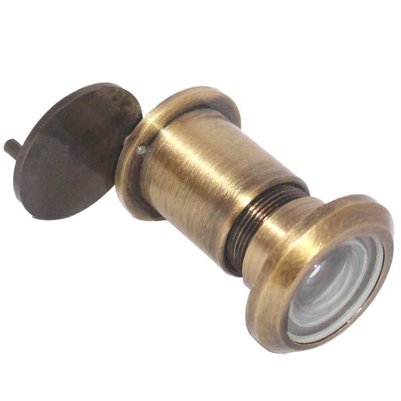 RiseOm Brass Door Peephole (Door Eye) 180 Degree Viewer (Shutter-Antique-3") - Image 5