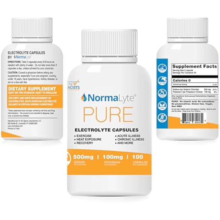 NormaLyte Electrolyte Capsules - Replenish Electrolytes for Peak Performance - Hydration Salt Pills with Essential Minerals for Energy Boost, and Muscle Recovery - 100ct/Bottle - Image 3