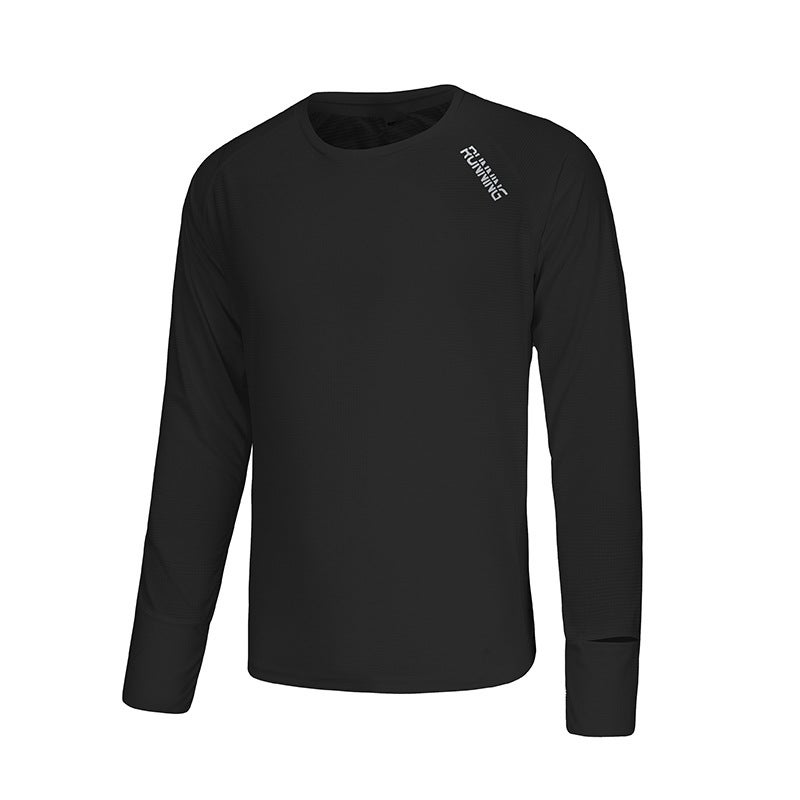Generic Summer Thin Long-Sleeve Quick-Dry Sports T-Shirt Black
