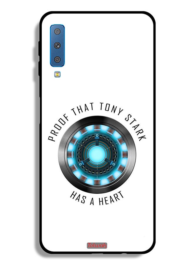 Tolwak Samsung Galaxy A7 (2018) Protective Case Cover Proof That Tony Stark Has A Heart - Image 1