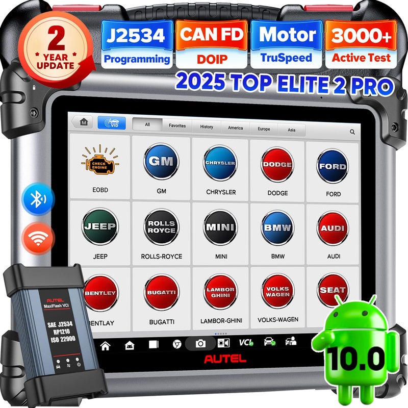 Autel 2025 Autel MaxiSYS Elite 2 PRO Scanner 2Year Free Update 2590 Elite II PRO J2534 Reprogramming as Ultra MS919 ECU Coding Bidirectional 3000 Active Tests 40 Service CANFD DoIP 100 OS - Image 1