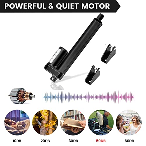 DC HOUSE 12 Inch 12" High Speed 14mm/s Linear Actuator Motor 1000N DC12V with Mounting Brackets - Image 5