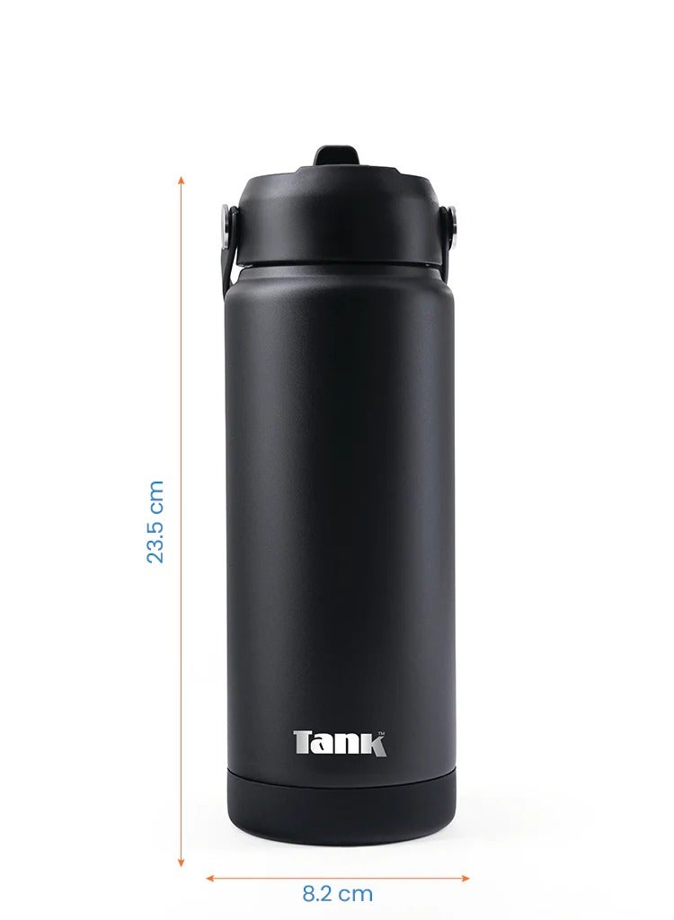 Tank Move, 750ml, Stainless Steel Bottle, BPA free, insulated, Leakproof - Black - Image 2