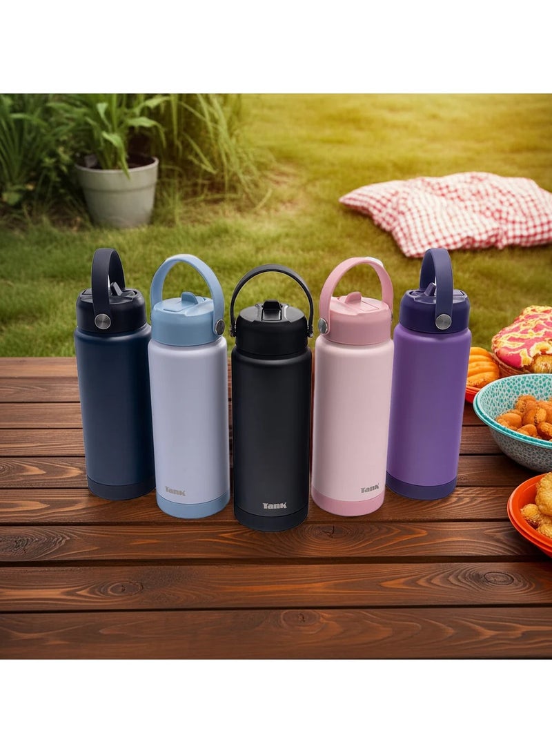 Tank Move, 750ml, Stainless Steel Bottle, BPA free, insulated, Leakproof - Black - Image 3